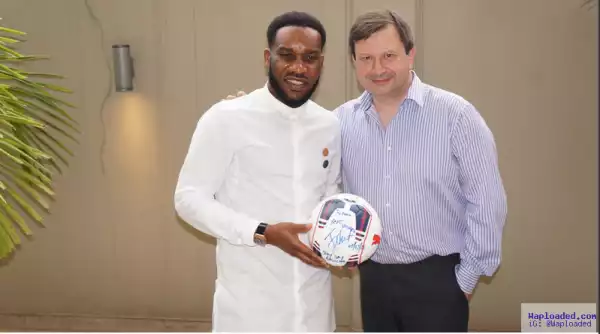 Photos: British High Commissioner Meets With Football Legend, Jay Jay Okocha, In Lagos